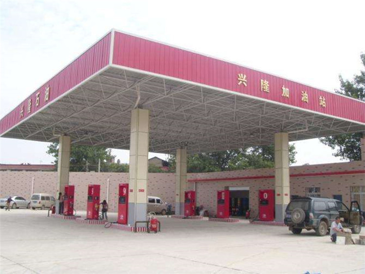 山东加油站钢结构网架案例9